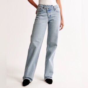 Abercrombie Asymmetrical Waist  Light Blue Women's Jeans